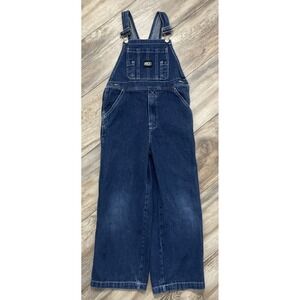 Kids Key Dark Blue Denim Bib Overalls Size 8 Carpenter Style Workwear